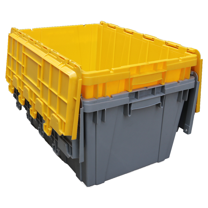 black plastic storage containers