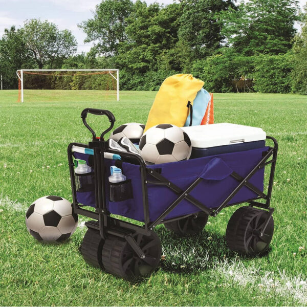 heavy duty folding wagon cart with cup holders